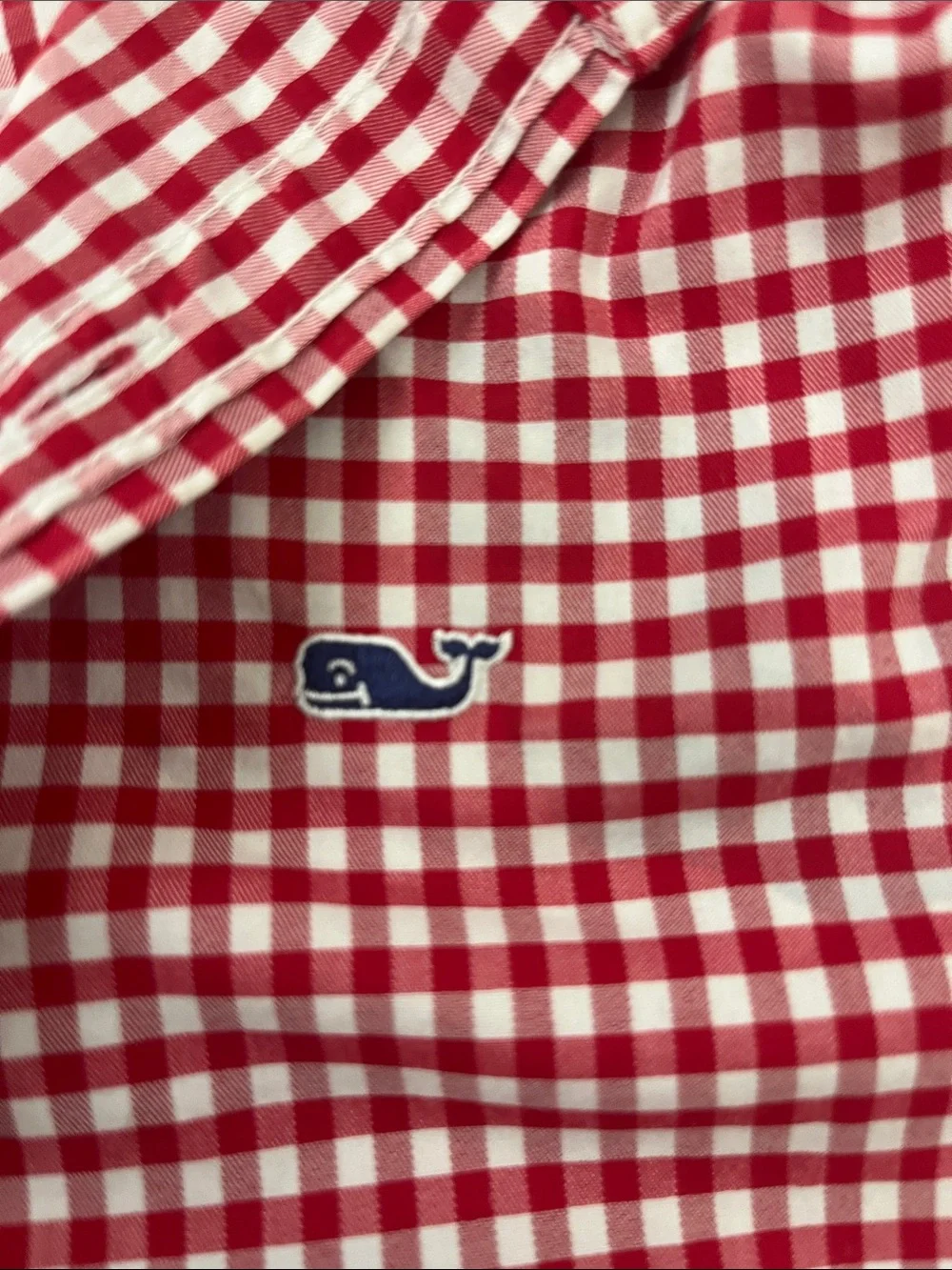 Vineyard Vines Red and White Gingham Button-Down Shirt for Kids